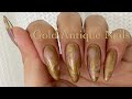 sub)고급스럽지만 흔하지않은 골드네일 | 셀프네일아트 | gold antique nails, nails tutorial, extensions nail