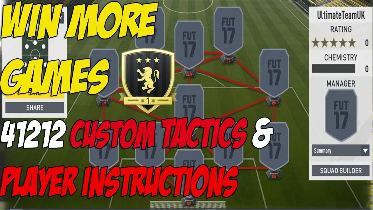 FIFA 18 - 41212 (Wide) Custom Tactics and Player Instructions | Full ...