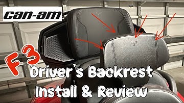 Can-Am F3 Spyder Rider Backrest: install and review