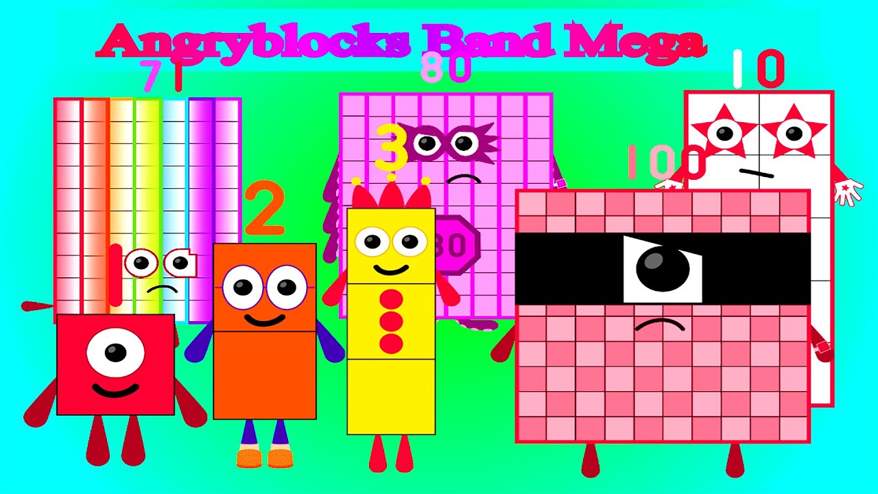 Angry Block 12 Angryblocks Band Mega Different from 1 to 100 | Angryblocks Music 2024 ...