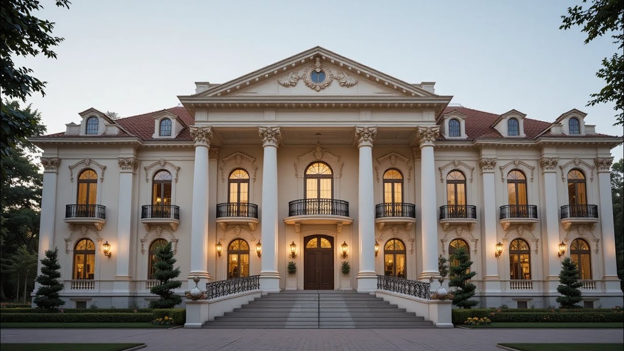 Inside a $10 Million Royal Cream & Gold Mansion | Luxury Neoclassical Palace Tour | Mansion Diaries