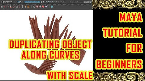 duplicate along curve with scale | duplicating object along curves in maya |  mesh duplicate