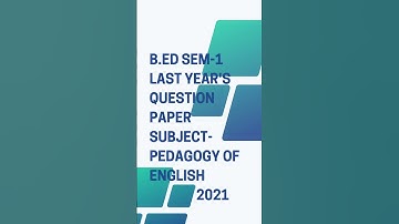 Pedagogy of English2021 Previous year