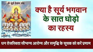 क्या है सूर्य  भगवान् के सात घोड़ो का रहस्य जाने प्रो .धर्मेन्द्र शर्मा जी