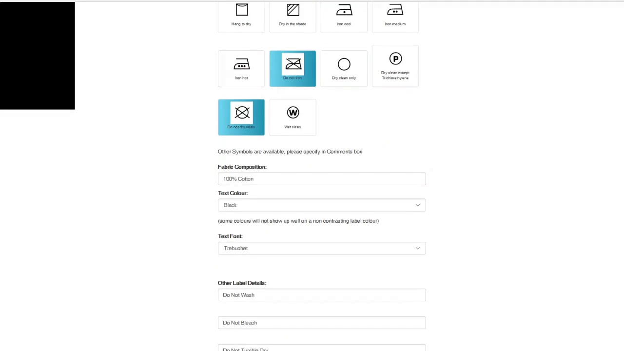 Care Label Designing Tool