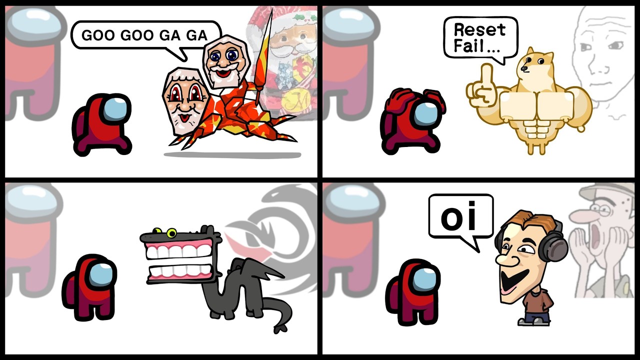 Mini Crewmate Kills Italian Brainrot Characters - Part 1-4 | Among Us