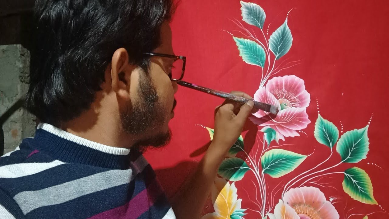 Showcase Cover Painting|Showcase Cover Design|Fabric Hand Painting|Parda Design|Design King