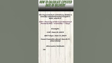 How to calculate expected date of delivery (EDD).