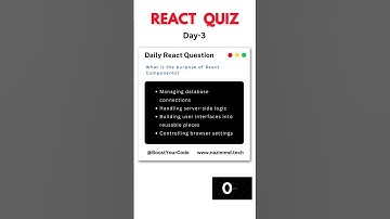 React JS Coding Challenge Day - 3 🔥 | #shorts  #youtubeshorts #viralvideo #reactjs #quiz