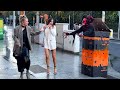 Crazy joker prank  jumping on people