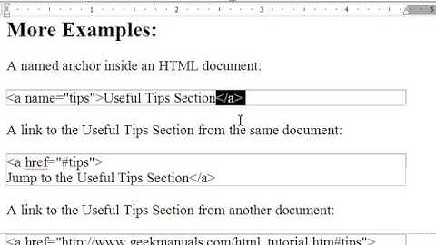Internal Links & the Name Attribute