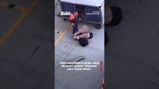 Moment reckless bag handler HURLS expensive guitars on tarmac