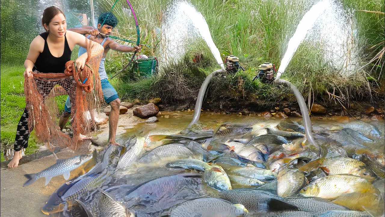 How to catch 100 tons of fish in the wild, Survival fishing, Fishing ...