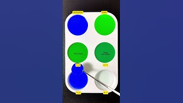 Create 4 colors from 2 colors : Ultramarine + Green #asmr #mix #colors #satisfying #mixing