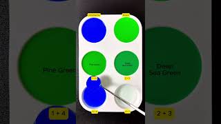 Create 4 colors from 2 colors : Ultramarine + Green #asmr #mix #colors #satisfying #mixing