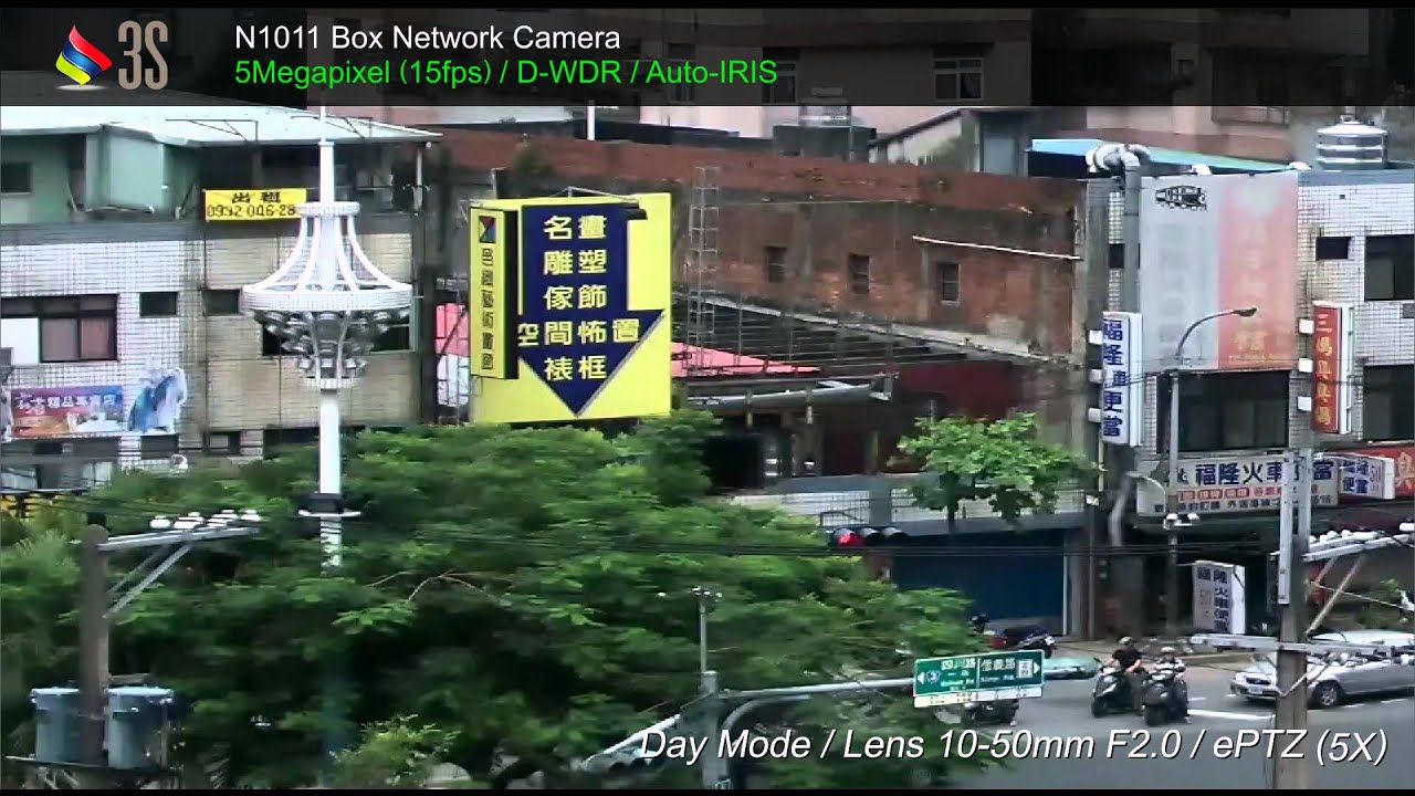 3S N1011 5 Megapixel ePTZ WDR IP Box Camera Day Mode Demo