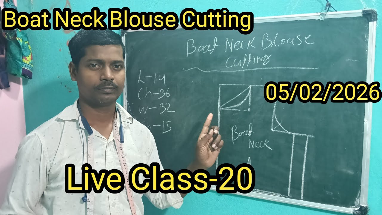 Mahesh tailor Tutorials is live class for beginners// Boat Neck Blouse Cutting Formula. 👌👌.