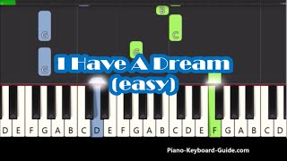 I Have A Dream Easy Piano Tutorial - ABBA (Westlife, Mamma Mia Movie)