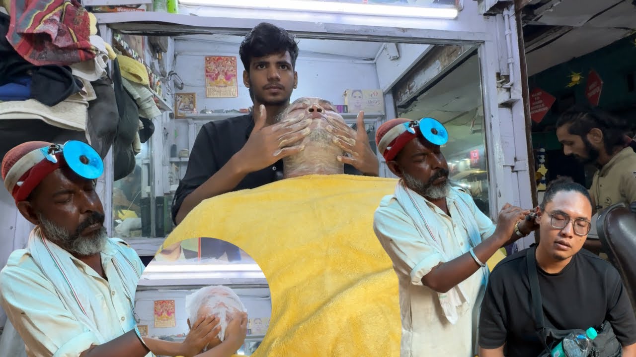PIJAT BAR-BAR PALING ENAK, SAMPE KETIDURAN PARAH! SEKALIAN KOREK KUPING DI PINGGIR JALANAN INDIA🇮🇳‼️