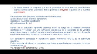 No 12 Leer 16 promedios VB Aplicación de consola (.NET Core)