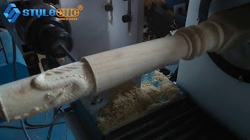 China CNC wood turning lathe machine with single spindle and double cutters for wood crafts