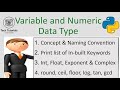 Variables, Numeric Data Type &amp; Associated Functions in Python