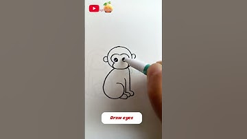 how to draw cute baby monkey #drawing #drawing4kids #butterfly #art  #easydrawing #english