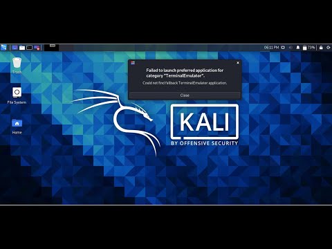 How to fix Failed to launch preferred application for category "TerminalEmulator" of Kali Linux 2021