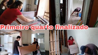 TESTAMOS A MÁQUINA NOVA| PISO DO QUARTO FINALIZADO | COMPRA DO MATERIAL...