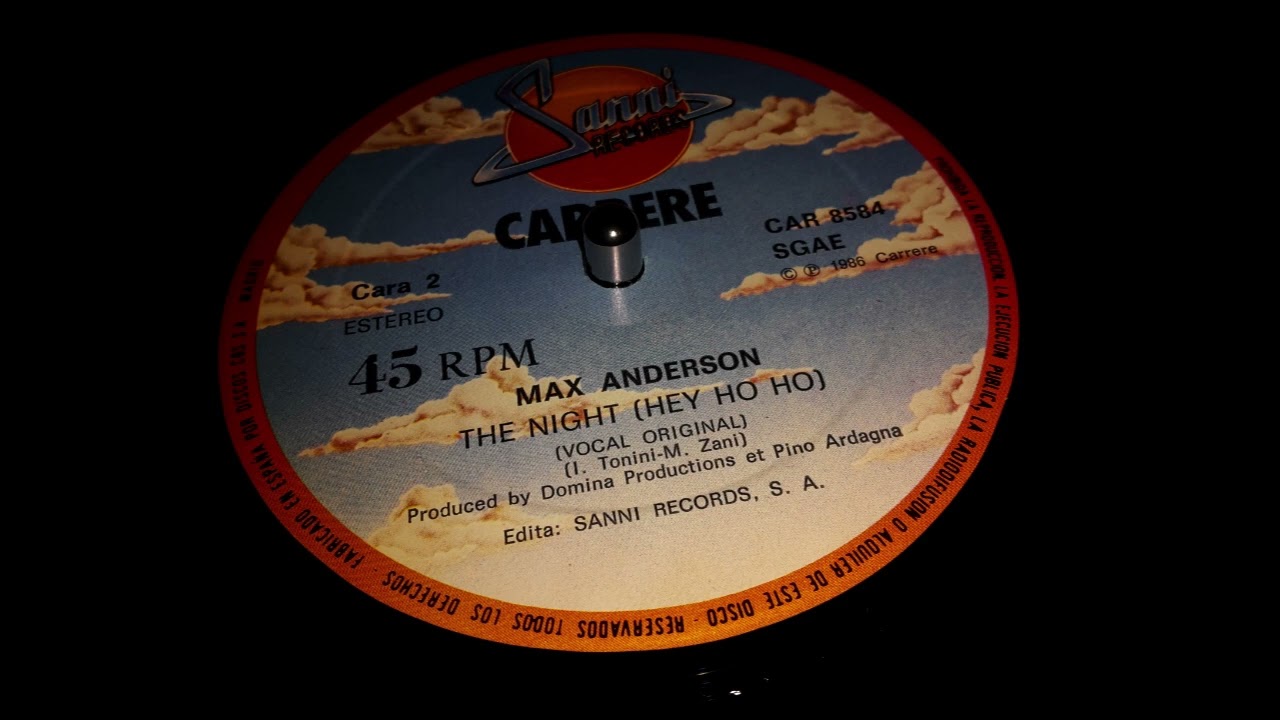 Max Anderson - The Night (Hey Ho Ho) ( Vocal Original ) (1986)