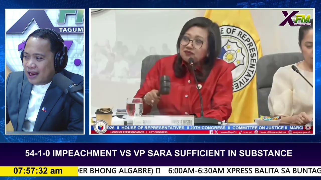54-1-0 IMPEACHMENT VS VP SARA SUFFICIENT IN SUBSTANCE
