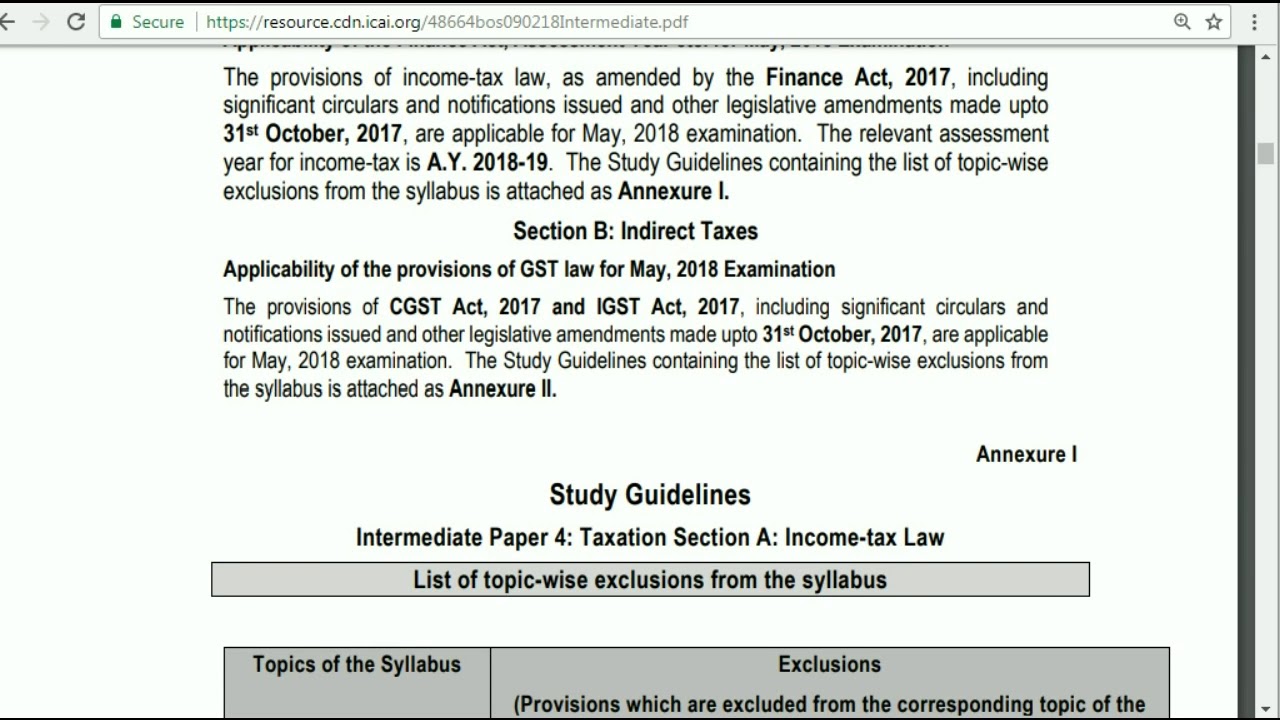 ICAI Announcement 9th Feb 2018 Applicability of Syllabus CA IPCC and ...