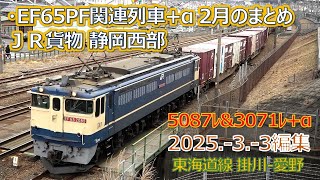 2025 3 3(月)JR貨物・静岡西部EF65PF関連列車+α 2月のまとめ