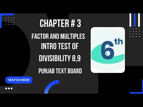 Learn Mathematics Class 6 Factor&Multiples Chapter 3 Intro Test of ...