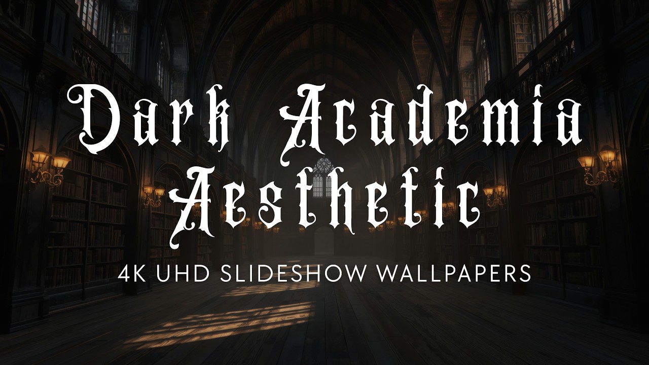 Dark Academia Aesthetic – 5-Hour 4K UHD Slideshow Wallpapers (10 Images – 1 Every 30 Minutes)