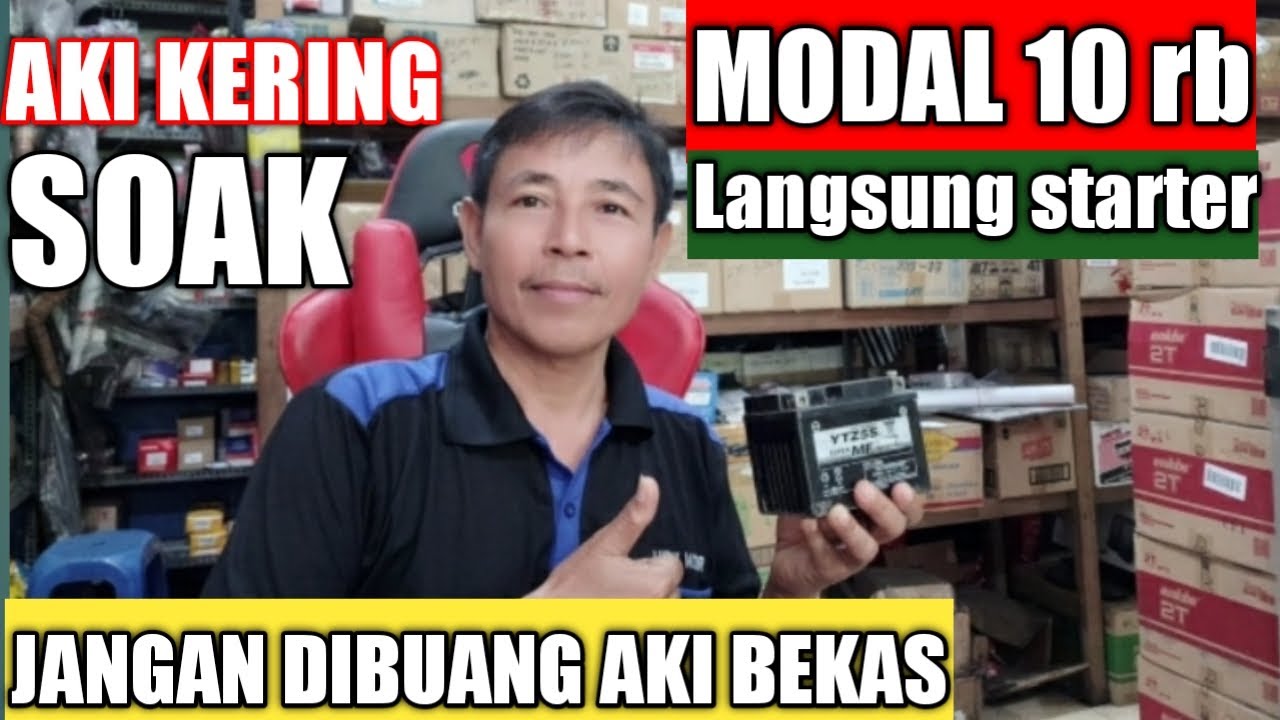 Cara memperbaiki aki kering tanpa charge ( how to repair dry battery without charger)