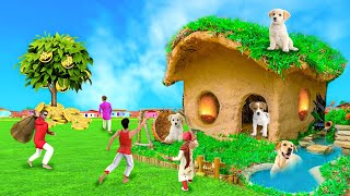 Abandoned Puppies House Rescue Abandoned Puppies Building Mud Puppies House Hindi Kahaniya 3D Sto...
