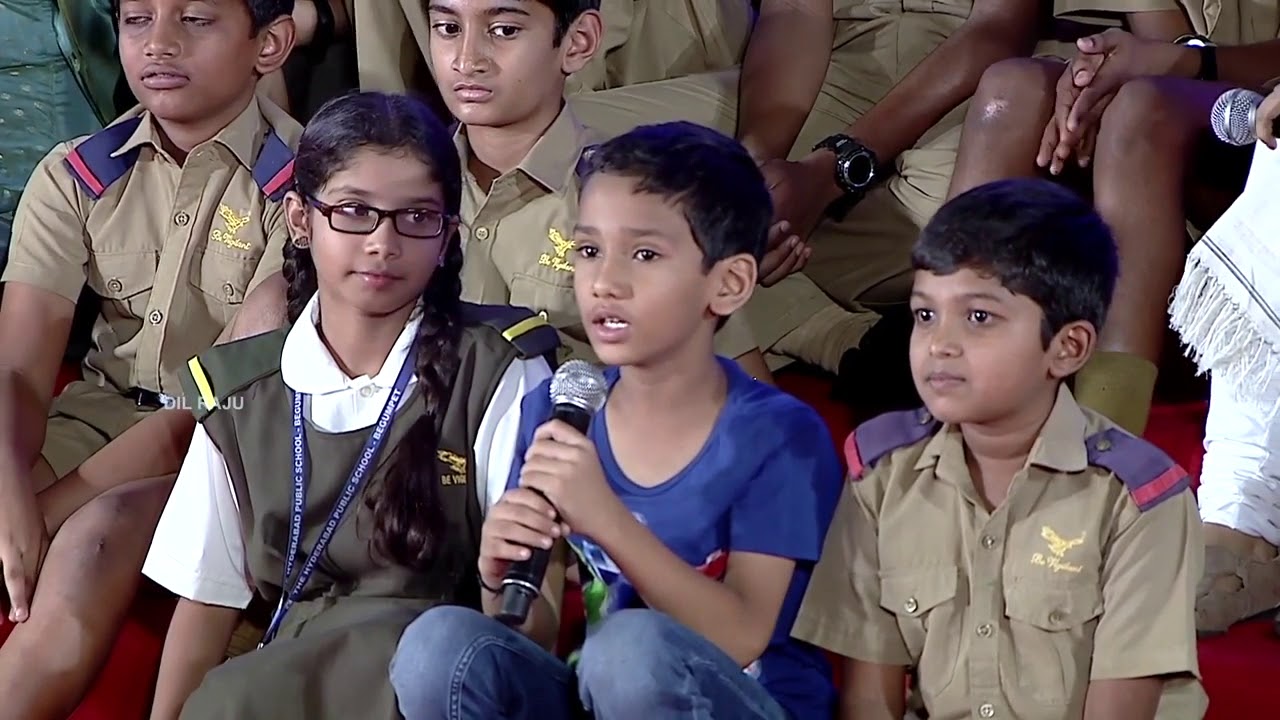 Class 1 student Sauryaram of Hyderabad Public School (HPS) has a question to the director Vamshi P