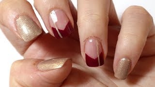 Easy Chevron French Tip and Stripe Nail Art