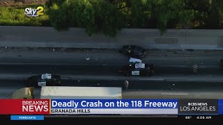 One killed, two injured in multi-car crash on 118 Freeway in Granada Hills