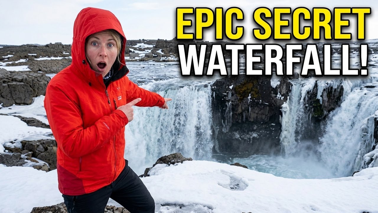We Hiked 6km Through Melting Ice to Find This Waterfall — Hrafnabjargafoss — video poster