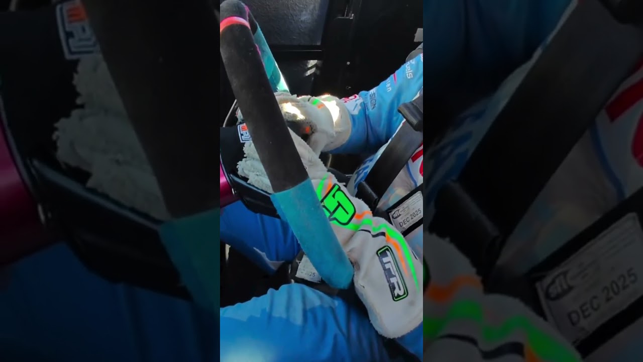 First Legend Car Race on the Charlotte Motor Speedway Roval. Practice Day.