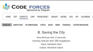 B. Saving the City || Codeforces Round #681 (Div. 2, based on VK Cup 2019-2020 - Final)
