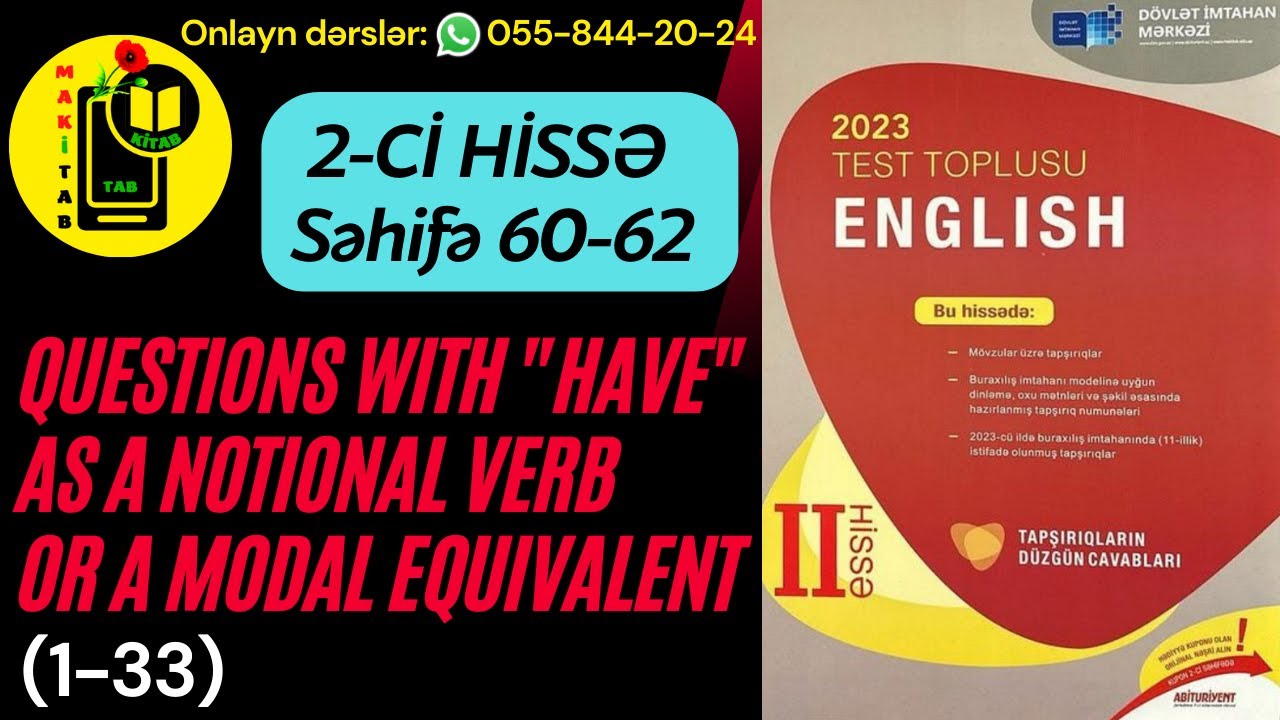 DİM YENİ 2-Cİ HİSSƏ TEST TOPLUSU 2023 İNGİLİS DİLİ | QUESTIONS WITH 