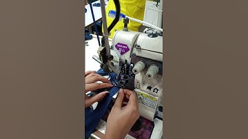 elastic attach at waist by Overlock machine