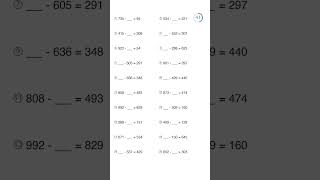 Beat the Clock — 20 Problems — 3-Digit Subtraction #shorts #mentalmath