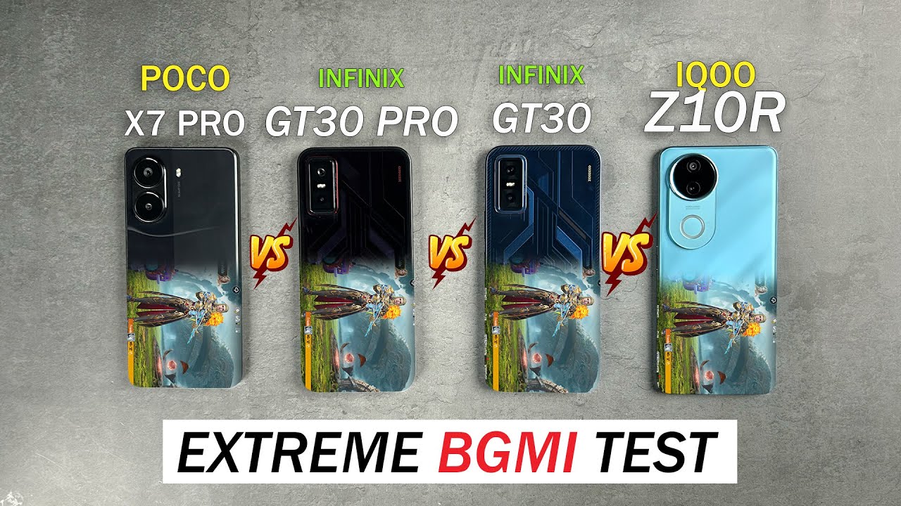 BGMI 120 FPS Gameplay Comparison 🎮 | Infinix GT 30 Pro vs GT 30 vs POCO X7 Pro vs iQOO Z10R