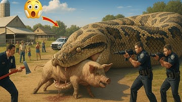 Courageous Rescue Team Fights Giant Python to Save Innocent Pig 🐍