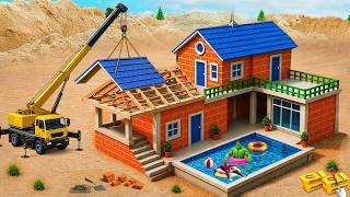 DIY Mini Tractor Rebuilds a Secure Brick House After Thieves Destroy It | Science Project