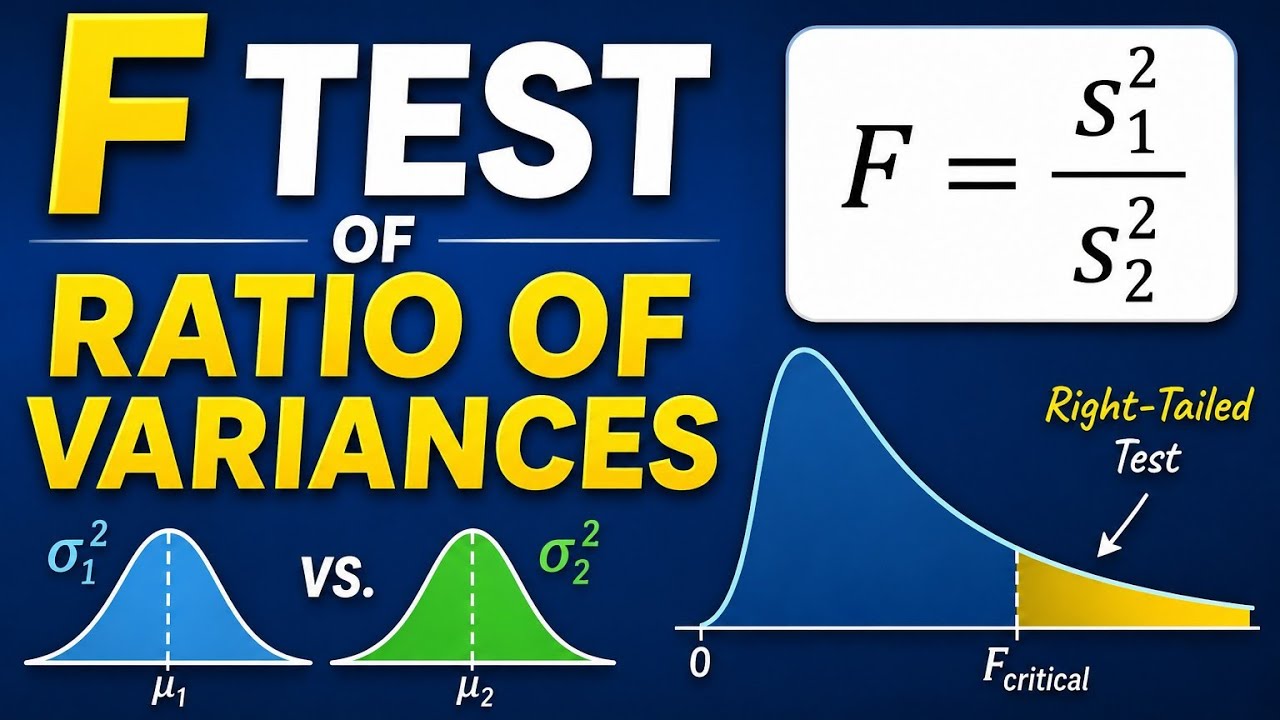 Example Of F Test F-Test of Ratio of Variances in Statistics | Full Concept + Solved ...